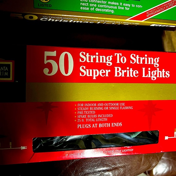 Vintage String Christmas Lights Indoor/ Outdoor 3 Separate Boxes Clear - Picture 3 of 12